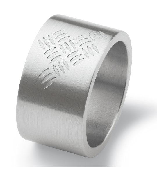 Гравиран широк пръстен в сребристо снимка