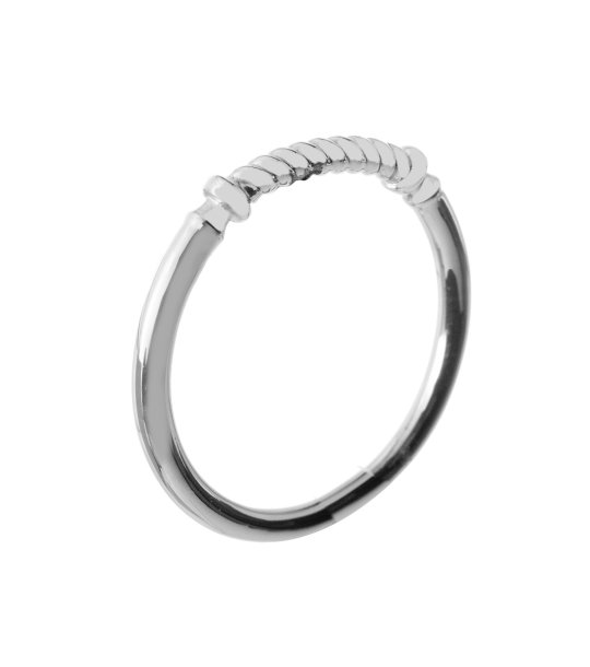 Унисекс пръстен в сребристо със спирала размер 58 снимка
