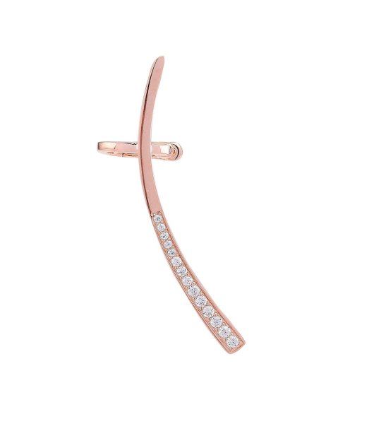 Дясна обеца в розовозлатисто с цирконии снимка