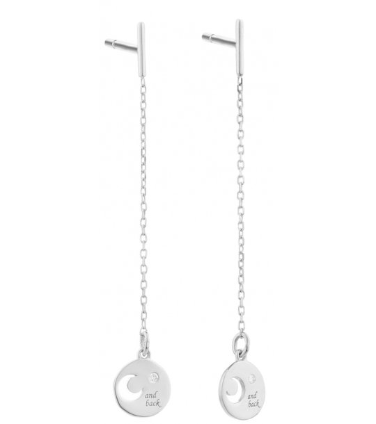 Дълги сребристи обеци с верижка снимка