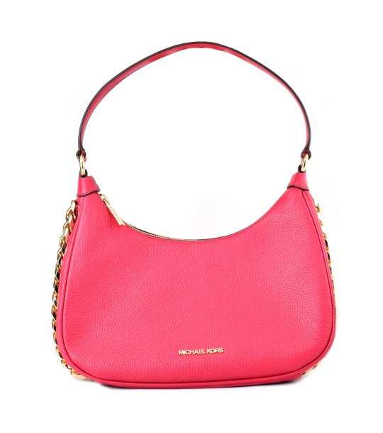 Елегантна кожена дамска розова чанта снимка