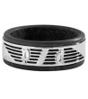 Мъжки пръстен с гравюра в черно и сребристо размер 10-0 снимка