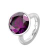 Дамски сребрист пръстен с лилав камък-0 снимка