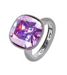 Дамски сребрист пръстен с камък в лилаво-0 снимка