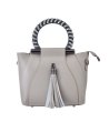 Дамска сива чанта с кръгли дръжки-0 снимка