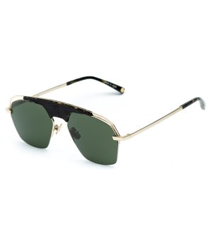 Мъжки слънчеви очила с титаниева рамка в златисто снимка