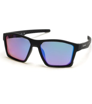 Мъжки слънчеви очила с черна рамка и сини лещи снимка