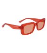 Правоъгълни слънчеви очила в червено-2 снимка