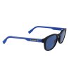 Унисекс слънчеви очила с черна рамка и сини дръжки-2 снимка
