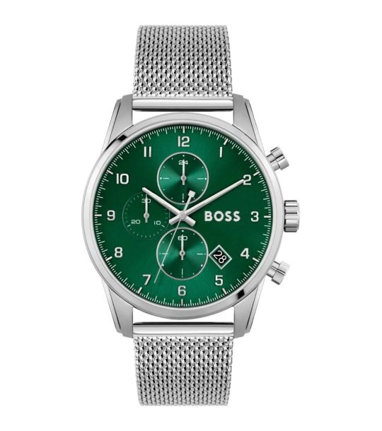 Мъжки кварцов часовник в сребристо и златисто снимка