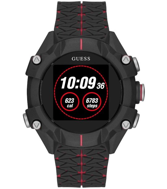 Мъжки дигитален часовник в черно и червено снимка