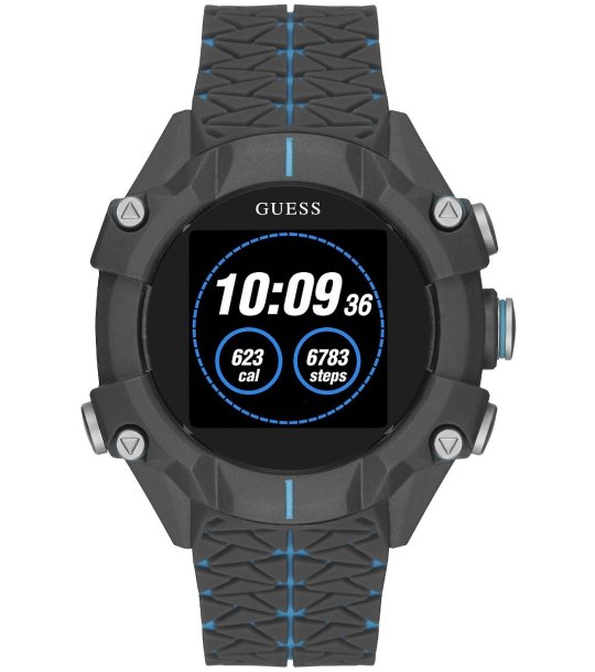 Мъжки дигитален часовник в черно и синьо снимка