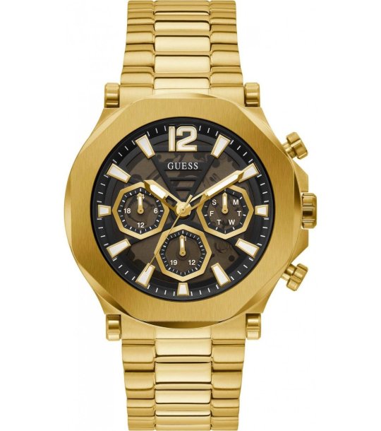 Мъжки златист часовник с календар снимка