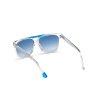 Унисекс слънчеви очила с прозрачна рамка и сини лещи-2 снимка