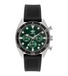 Мъжки часовник хронограф със зелен циферблат-0 снимка