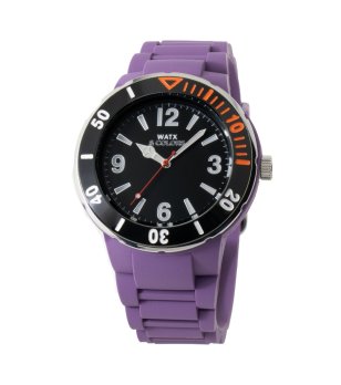 Аналогов часовник в черно и лилаво снимка