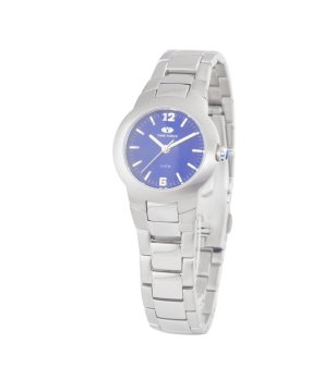 Дамски аналогов часовник в сребристо и синьо снимка