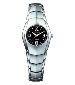 Дамски часовник  в сребристо и черно с функция дата снимка