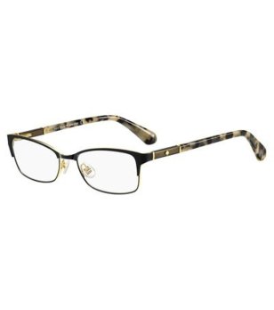 Дамски правоъгълни диоптрични рамки за очила в черно и златисто снимка