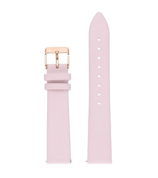 Светлорозова кожена каишка за часовник снимка
