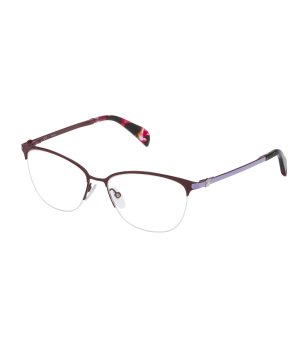 Дамски полурамки за очила в бордо с лилави дръжки снимка