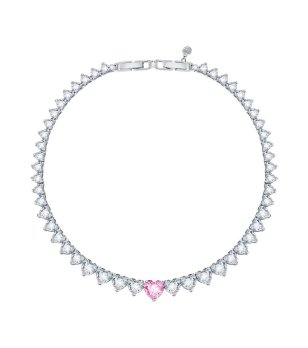 Дамско колие със сърца с кристали снимка