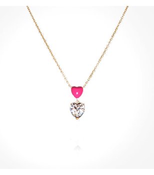 Златисто дамско колие с две висулки syrce снимка