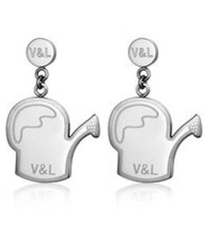 Сребристи обеци с форма на лейка снимка