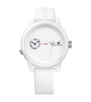 Мъжки кварцов бял часовник Dual Time снимка