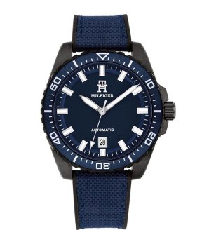 Мъжки автоматичен часовник в тъмносиньо и черно снимка