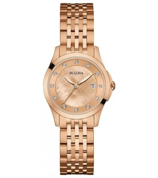 Дамски часовник в розовозлатисто с кристали снимка