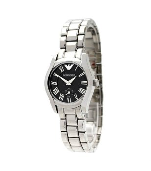 Дамски аналогов часовник в сребристо с черен циферблат снимка