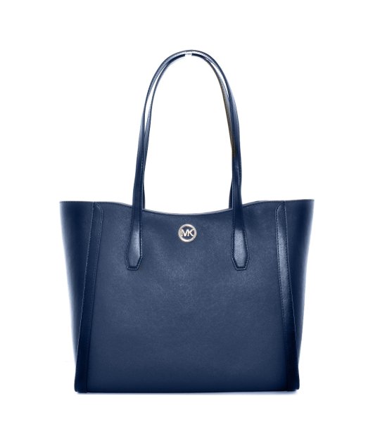 Дамска тъмносиня чанта с цип снимка