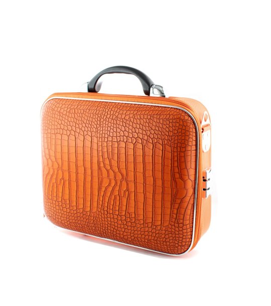 Оранжов куфар с текстура снимка