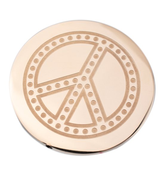 Медальон с емблема на мир в розовозлатисто снимка