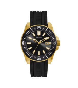 Мъжки кварцов часовник в черно и златисто снимка