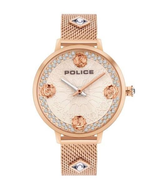 Аналогов дамски розовозлатист часовник с камъни снимка