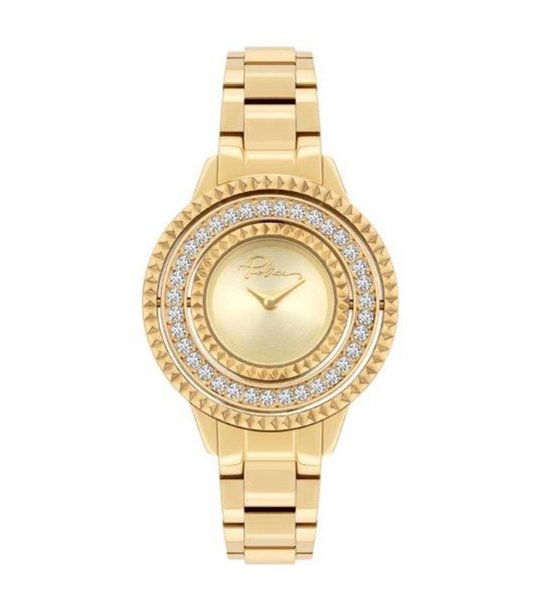 Дамски златист часовник с кристали снимка