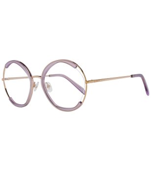 Кръгли рамки за очила в златисто с лилави детайли снимка