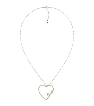 Колие в златисто с висулка сърце снимка