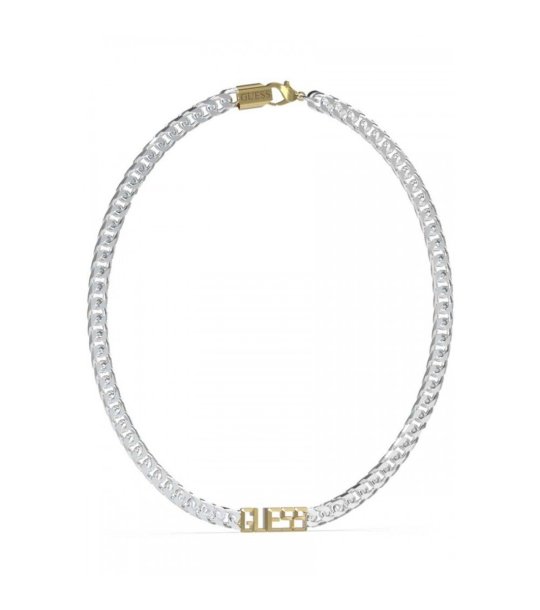 Мъжка сребриста верижка със златисти детайли снимка