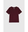 Дамска памучна тениска в бордо-4 снимка