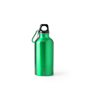 Зелена бутилка за вода от рециклиран алуминий Renko 400 мл снимка