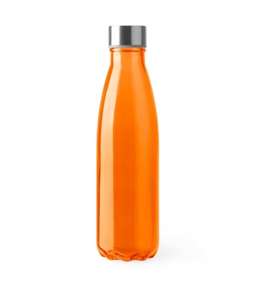 Прозрачна бутилка от стъкло в оранжево Sandi 650 мл снимка