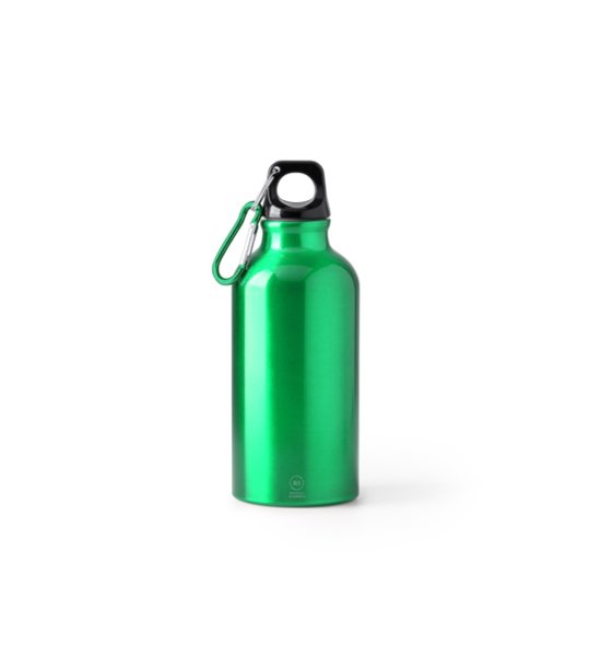 Зелена бутилка за вода от рециклиран алуминий Renko 400 мл снимка