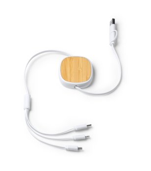 Разтегателен кабел за зареждане 5 в 1 LENS в бяло снимка