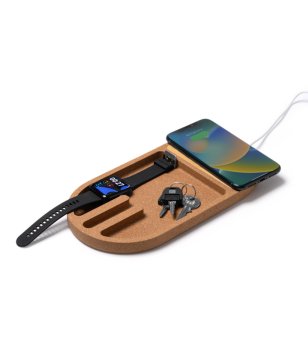 Органайзер със зарядно TRAY от корк и бамбук снимка