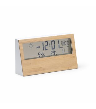 Метеорологичната станция CRONOS в бяло с бамбукова предна част снимка