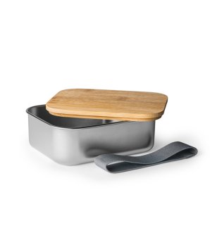 Сребриста метална кутия за храна KORLAN снимка