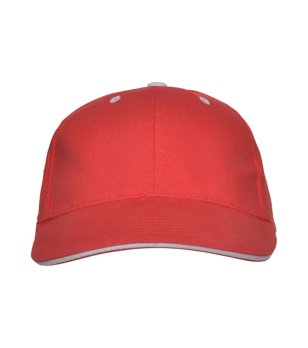 Червена детска памучна шапка с козирка снимка